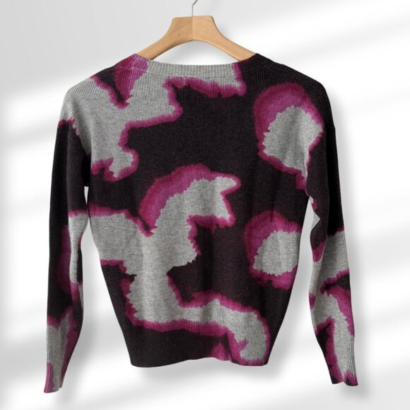 💗 JAMISON Pink & Purple Camo Abstract Pull-over Sweater from Evereve Size XS - Picture 3 of 7